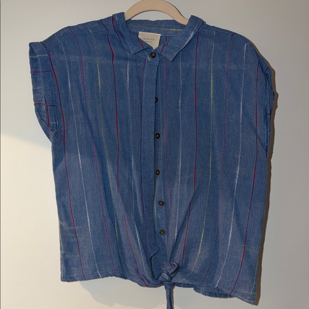 Harper Blue Striped Blouse